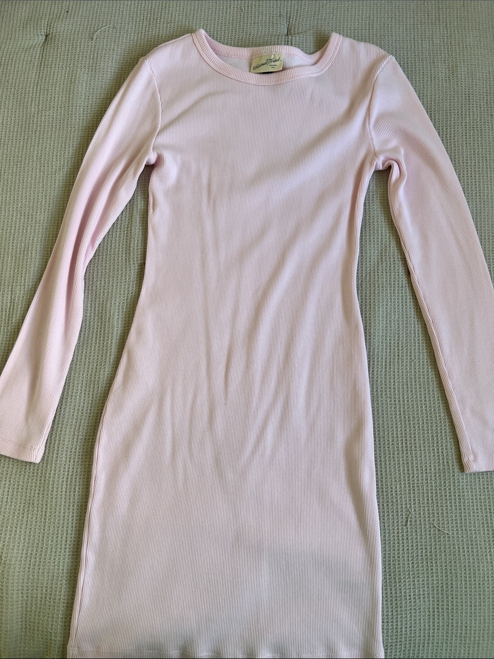 Universal Thread Light Pink Ribbed Long Sleeve Bodycon Dress